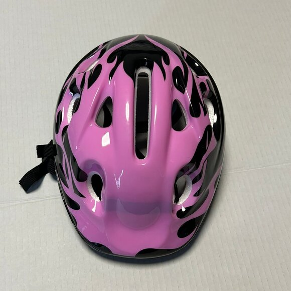Kids Bike Helmet Pink Flames Child Safety Gear for Skateboarding, Roller Skating - Picture 7 of 8